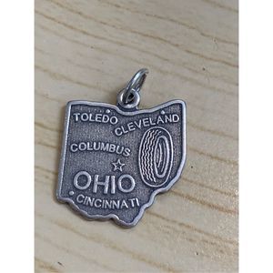 .925 State of Ohio Sterling Silver Jewelry Charm #travel #Cleveland